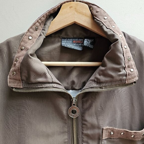 Vintage Mureli Unisex Medium Brown & Purple Studded Jacket - Picture 3 of 12